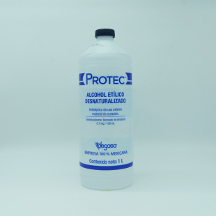 Alcohol etilico desnaturalizado (Protec) 70% frasco con 1000 ml.  * IVA no incluido
