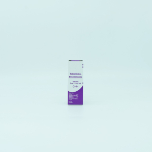 Tobramicina dexametasona solución oftálmica 3-1 mg/1 ml. Frasco con 5 ml  