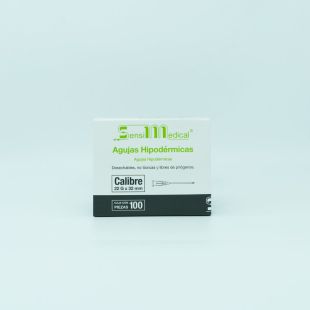 Aguja hipodermica (sensimedical) 22gx1-1/4"(32mm) caja con 100 piezas  * IVA no incluido