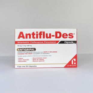 Antiflu des 300 mg/50 mg/3 mg con 24 cápsulas