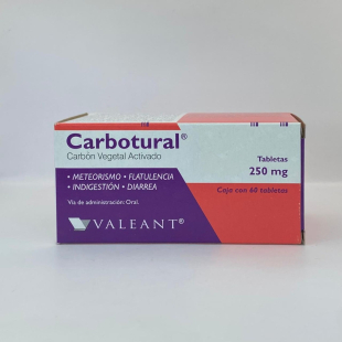 Carbotural 250 mg con 60 tabletas