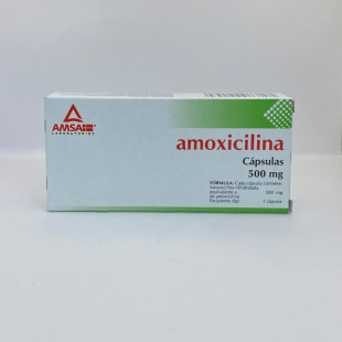 Amoxicilina 500 mg con 12 cápsulas