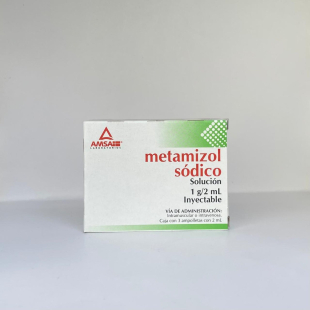 Metamizol sódico 1 g solución inyectable caja con 3 Ámpulas
