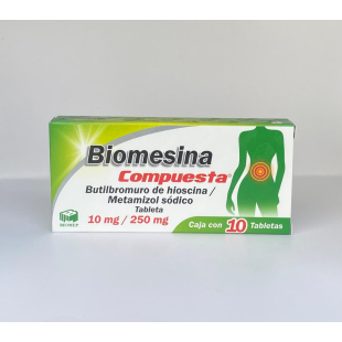 Biomesina compuesta 250 mg/10 mg con 10 tabletas