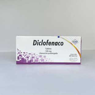 Diclofenaco 100 mg con 20 tabletas ultra