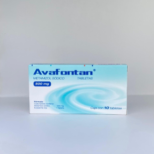 Avafontan 500 mg caja con 10 tabletas