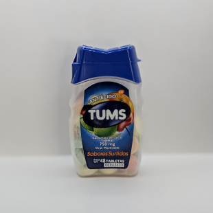Tums 750 mg sabores surtidos con 48 tabletas masticables