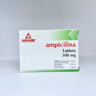 Ampicilina 500 mg con 20 tabletas amsa