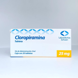 Cloropiramina 25 mg con 20 tabletas